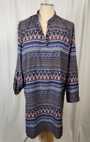 Multicolor Blue Tunic Dress.