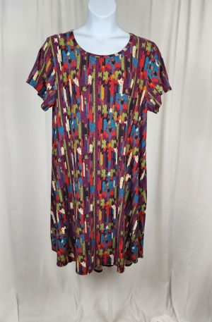 Multicolor short sleeve dress