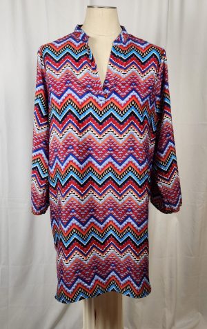 Multicolor Red Tunic Dress