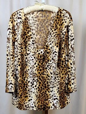 Brown Animal Print Blouse