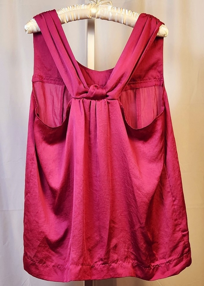 Fuchsia Pink Silky Razor Back Top - Image 2