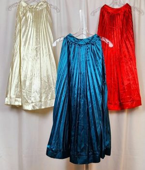 Cream, Blue, Red Pleated Sleeveless Tops