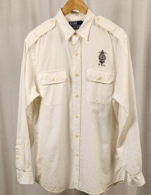 Men-Polo White Button Down Shirt