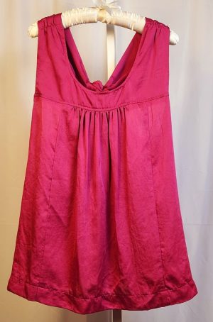 Fuchsia Pink Silky Razor Back Top