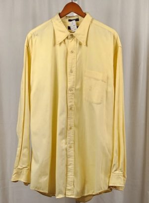 Men-Yellow Long Sleeve Dress Shirt