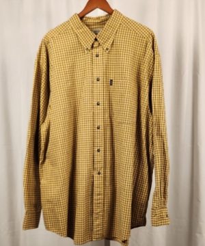 Men- Yellow Long Sleeve Plaid Shirt