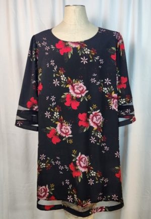 Black and Red Floral Dress