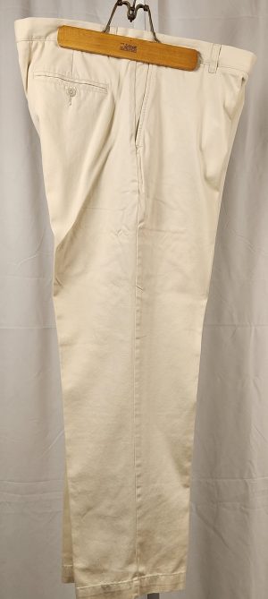 Men-Beige Flat Front Pants