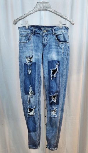 Distressed Denim+ Blue Jean