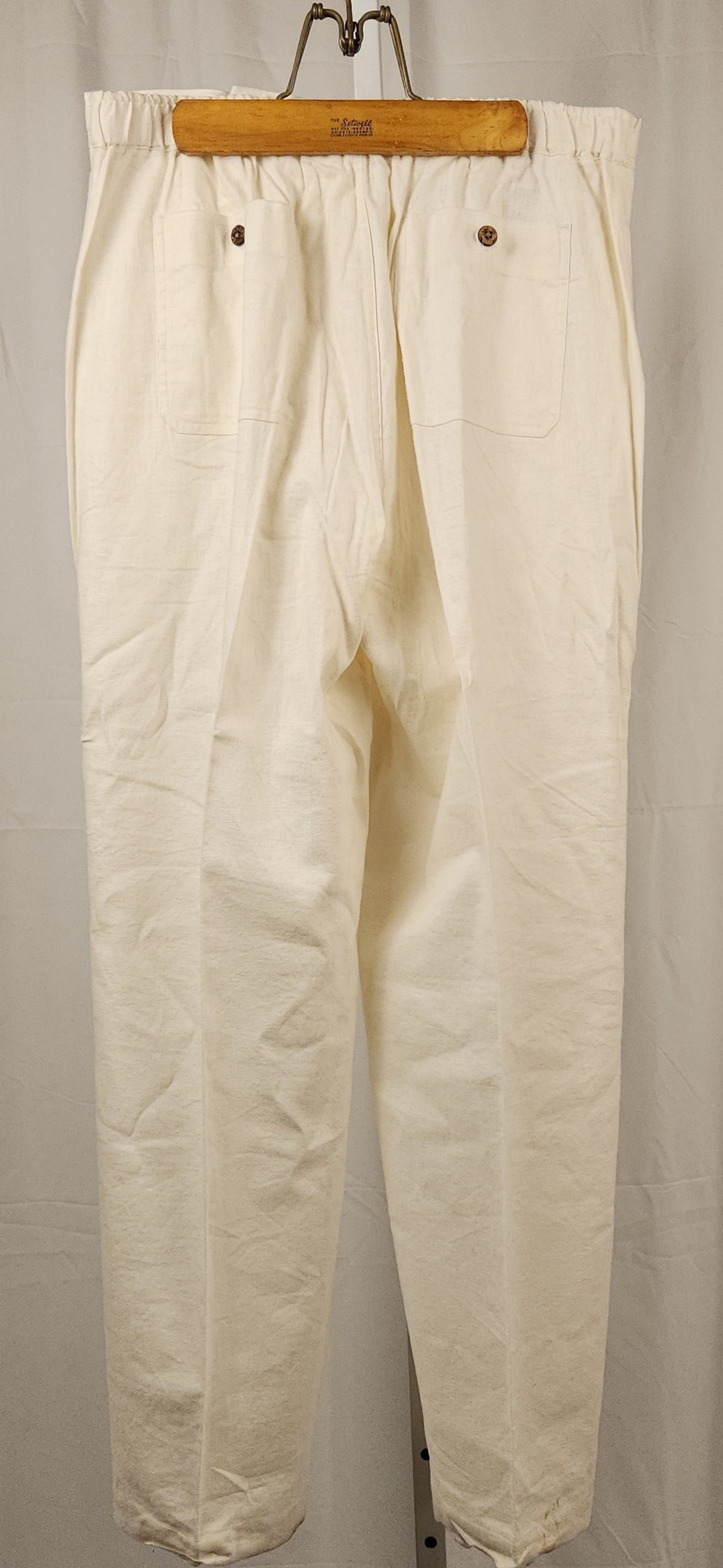 Men-White Drawstring Pants - Image 2