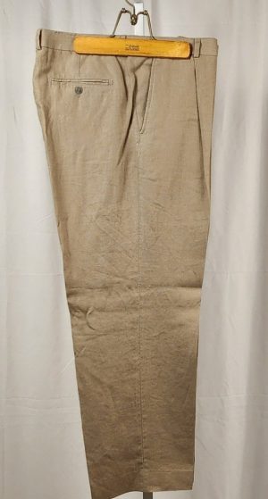 Men-Tan Linen Pleated Front Pants