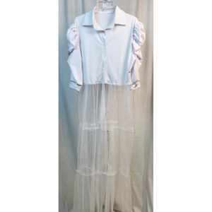 White Button Down Shirt, Sheer Dress