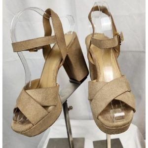 Michael Kors Khaki Suede Platform Sandal