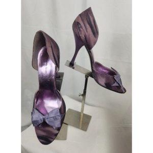 Purple Satin Heels with Bow