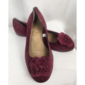 Burgundy Suede Flats