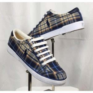 Polo Blue Plaid Boat Deck Shoes