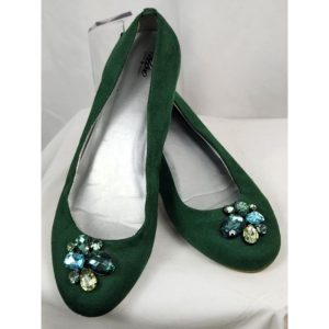 Emerald, Green Jeweled Flats