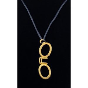 Gold Glasses Pendant on a Rope