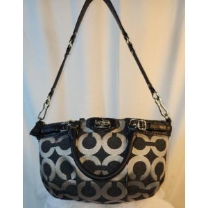 Black & Silver Coach Bag (small tear front)