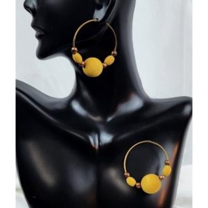 Yellow & Gold Wooden Hoops