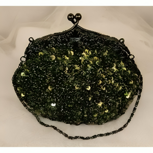 Green Sequin Flapper Clutch Purse