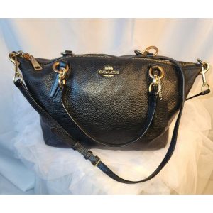 Coach Black Leather Shoulder Bag (hardware weathered)