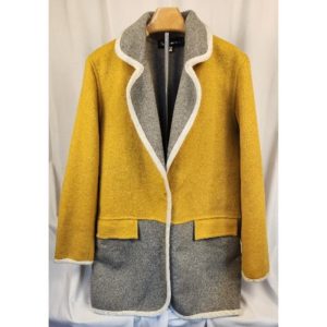 Yellow & Gray Wool Blend Coat